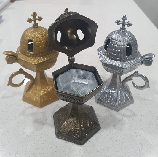 Incense Burner (Thimiato) - Gold, Silver, Brass Coloured Premium