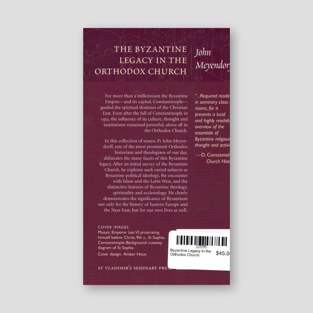 Byzantine Legacy in the Orthodox Church — back cover