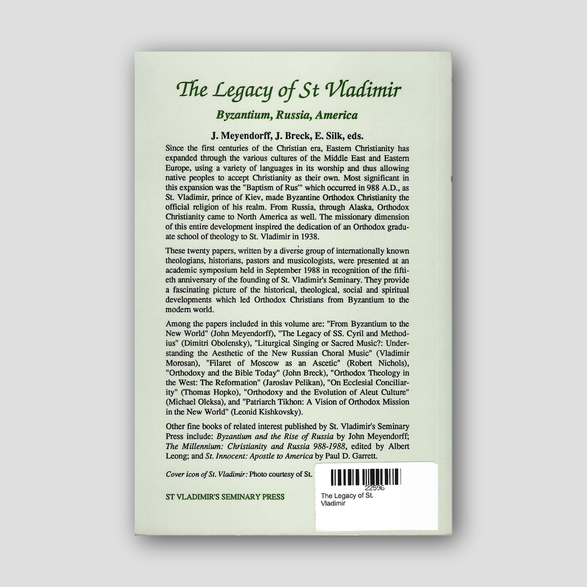 The Legacy of St. Vladimir — back cover