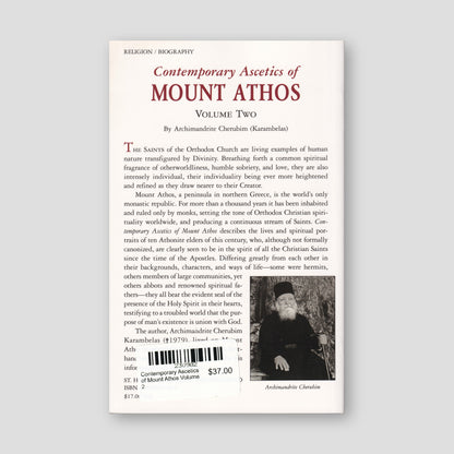 Contemporary Ascetics of Mount Athos Volume 2 — back cover