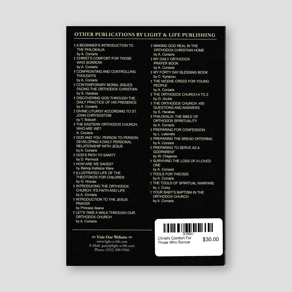 Christ's Comfort For Those Who Sorrow — back cover