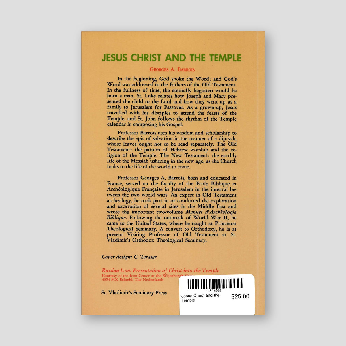 Jesus Christ and the Temple — back cover