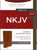 Bible - NKJV End-Of-Verse Reference Bible Compact Large Print Brown (Red Letter Edition)